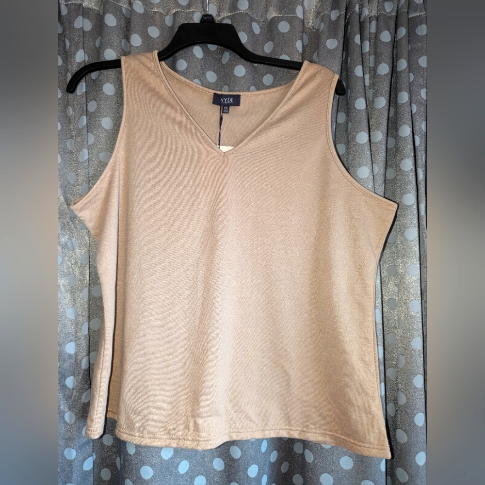 NYDJ V-Neck Soft Tan Tank Top L/XL New*